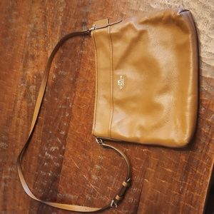 Coach brown pebbled leather crossbody purse